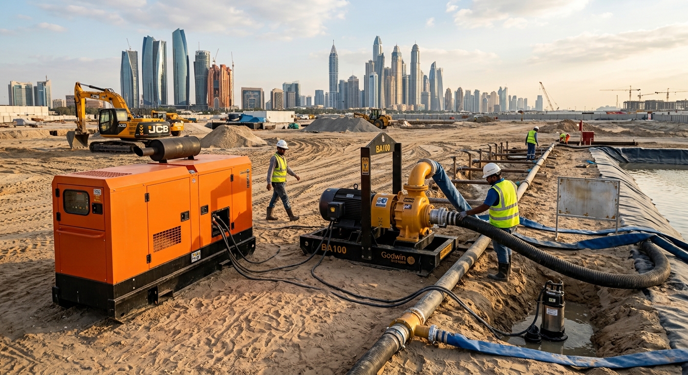 UAE construction -dewatering pump and generator
